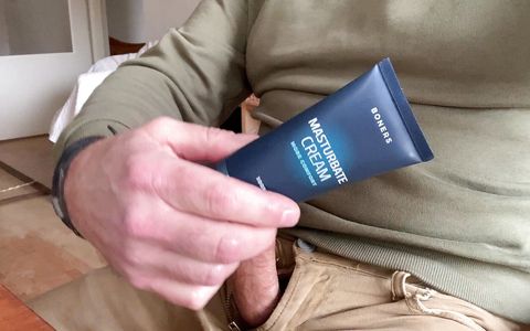 I Demo a New Lube, Close up Cumming! I'm Jerking off at Home and Verbal Too. I Talk About the Lube and My Masturbation.