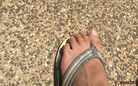 Neighbour Fucking Ejaculated Into My Flip Flops! - Cum Foot Fetish